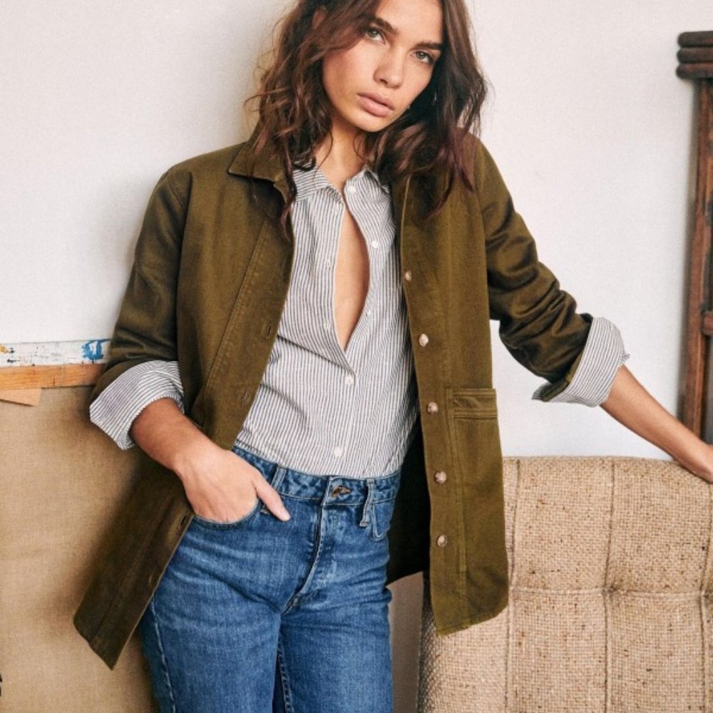 Sezane Will Jacket in Khaki, Size S
